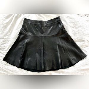 Banana Republic Genuine Leather Skirt Skater Size 0 Like New